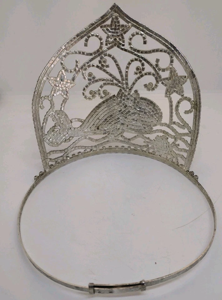 Tiara rosa baleia estrelas strass coroa beleza drag queen concurso moda vintage - Imagem 4 de 4