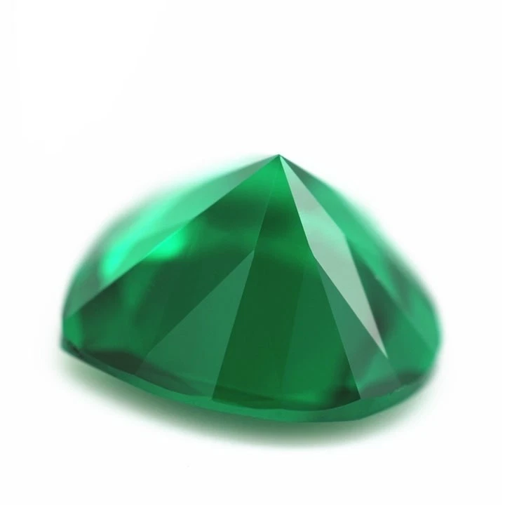 Synthetic Emerald Heart Fine Cut AAA Loose Gemstone For Making All Type Jewelry - Image 2 of 4