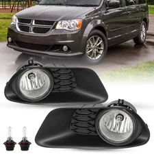 For 2011-2017 Dodge Grand Caravan Bumper Fog Lights Driving Lamps w/Switch&Bulbs