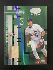 2005 Leaf Certified Materials Mirror Green #5 Albert Pujols 2/5 Game Used Bat