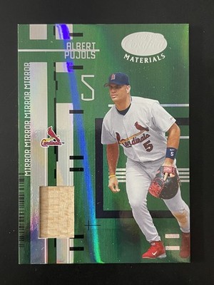 2005 Leaf Certified Materials Mirror Green #5 Albert Pujols 2/5 Game Used Bat
