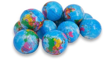 Mini 2'' Globe Stress Balls 36 Pcs- Educational & Fun Stress Relief Toys - World