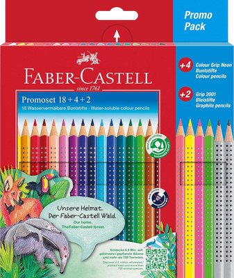 Faber-Castell - Buntstifte Set, 24 Farben Mit Neonfarben | Ergonomische Und Bruc