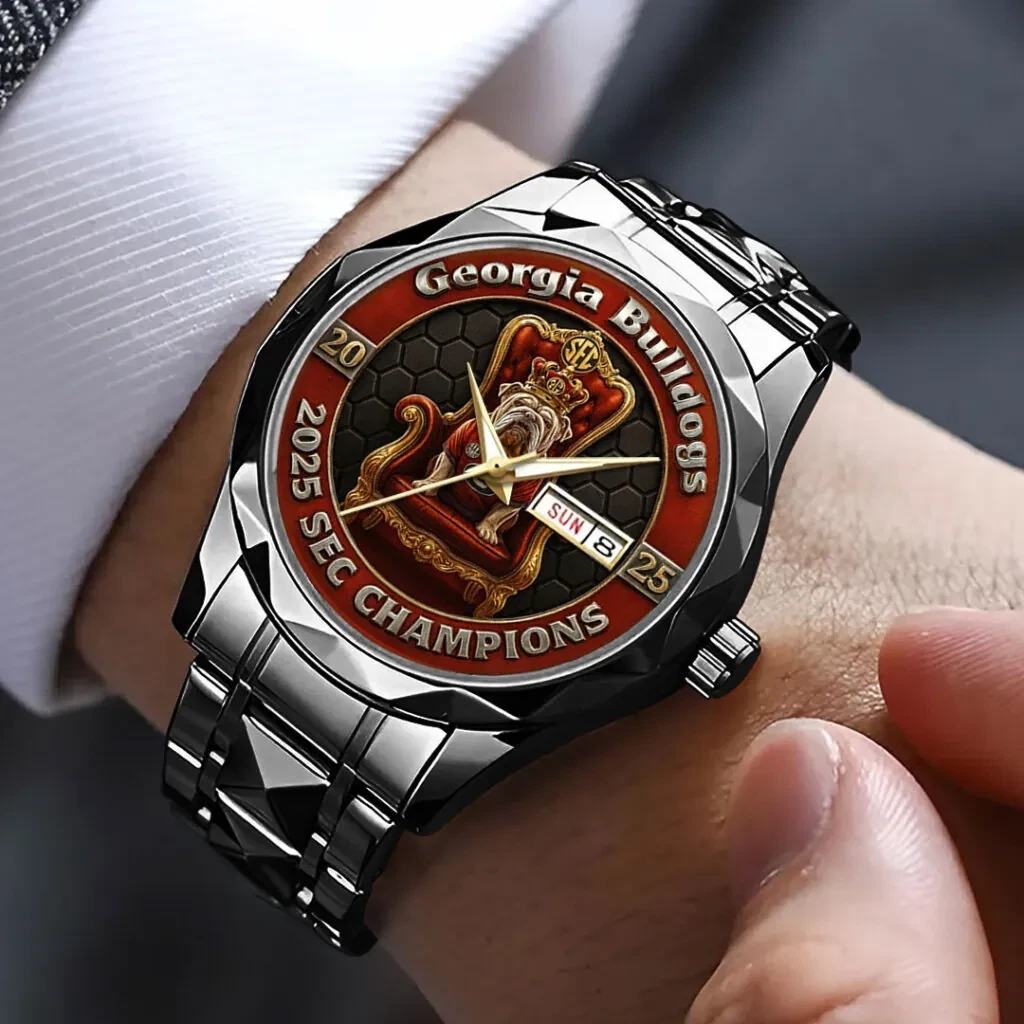 GA bulldogs Football 2025 Champions Alloy Luxury Quartz Watch