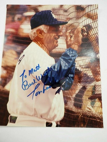 Tommy Lasorda foto autentica autografata a colori 8" x 10" Dodgers - Foto 1 di 5