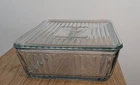 Vintage Anchor Hocking 1932 Design Ribbed 9x9 Refrigerator Baking Dish WITH Lid
