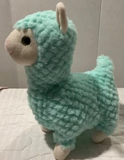 LLama stuffed plush animal . Textured mint green color. 12"