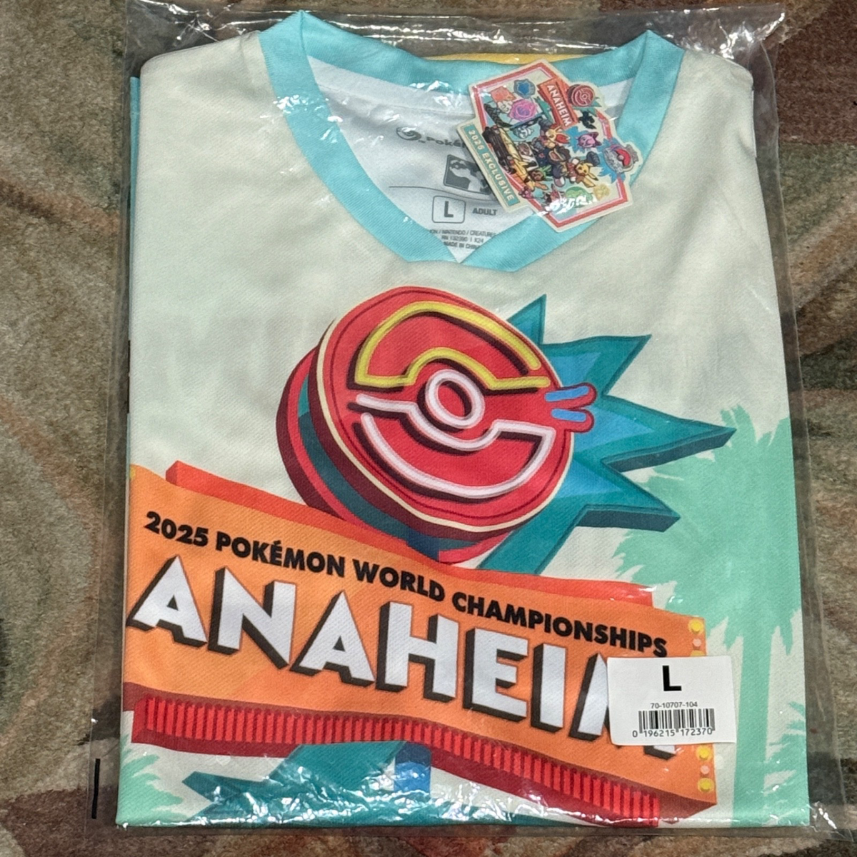 IN HAND nwt POKEMON WORLD CHAMPIONSHIP 2025 large PIKACHU VARSITY