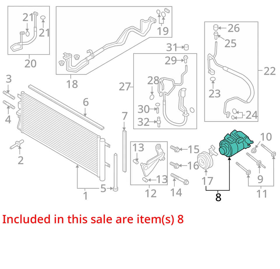 2017-2020 Lincoln Mkz Air Conditioning A/c Ac Compressor Oem YMM6Q - Image 3 of 4