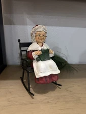 QVC Plow & Hearth Mrs Santa Claus in Rocking Chair Christmas Figurine Decoration