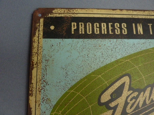 PLAQUE TOLE PUBLICITAIRE SERIGRAPHIEE FENDER GUITARE INSTRUMENT DE MUSIQUE - Photo 2/4