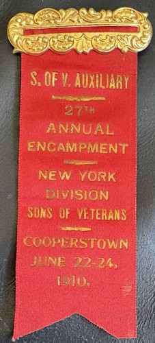 Cooperstown NY Baseball HOF Birth Site Civil War 1910 Union Vet Reunion SUV Pin