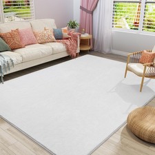 Modern Area Rugs for Bedroom Living Room, 4x6 Feet White Thickened Memory Foa...