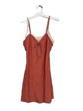 Wild Fable Women's Layered Mini Slip Dress Rust M V-Neck Spaghetti Straps NWT