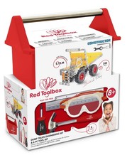 RED TOOLBOX KIDS 5 PC TOOL SET W/ DUMP TRUCK ENGINEERING KIT NEW