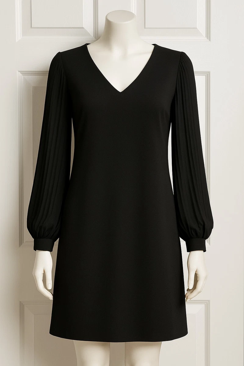 Robe Longue Manches TAYLOR En Velours Burnout - Imprimé Abstract, Noir, Taille 2 - Neuf Avec Étiquettes (NWT)