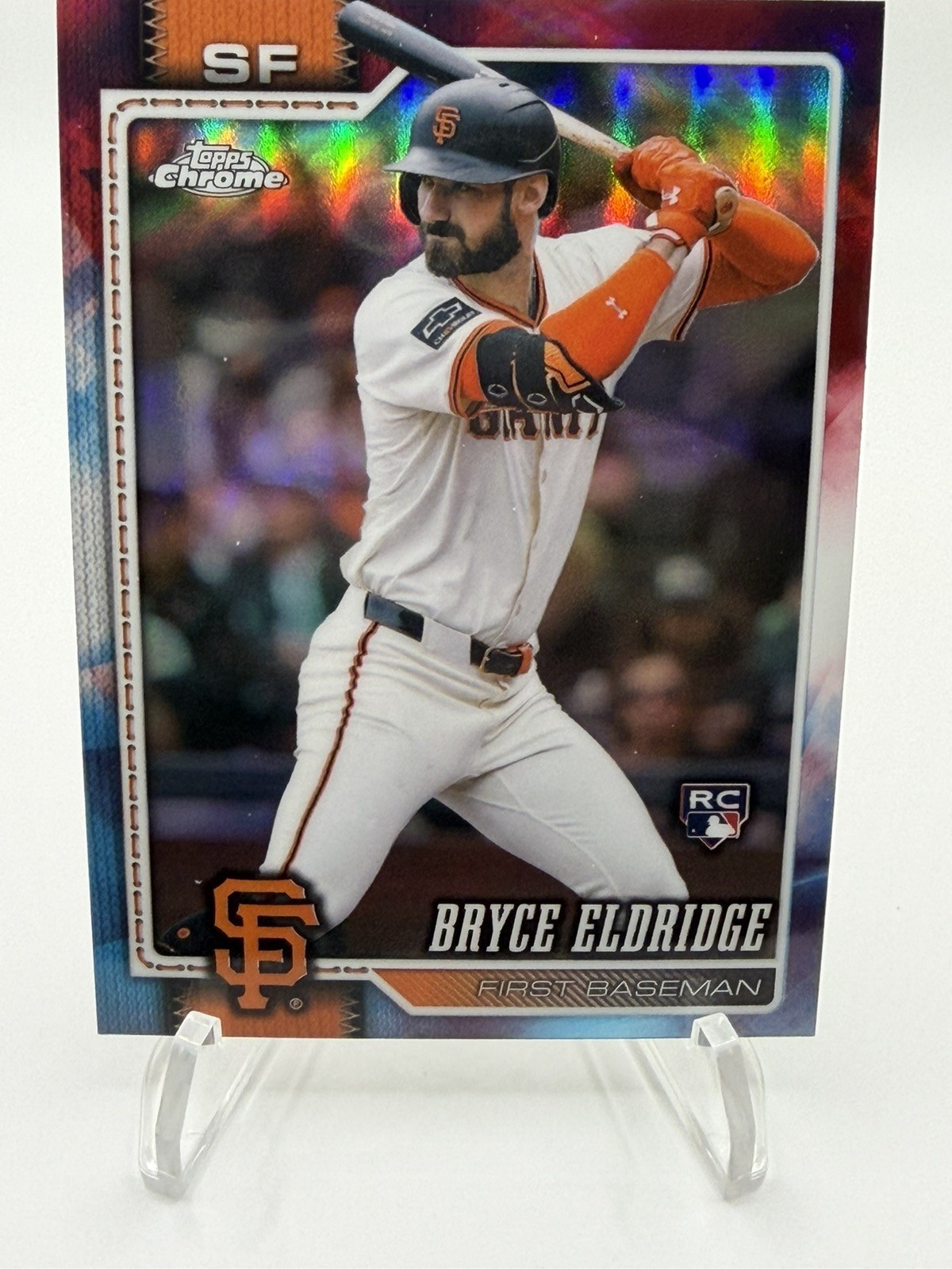 2026 Topps Chrome Bryce Eldridge Red White & Blue Variation  #254 Giants