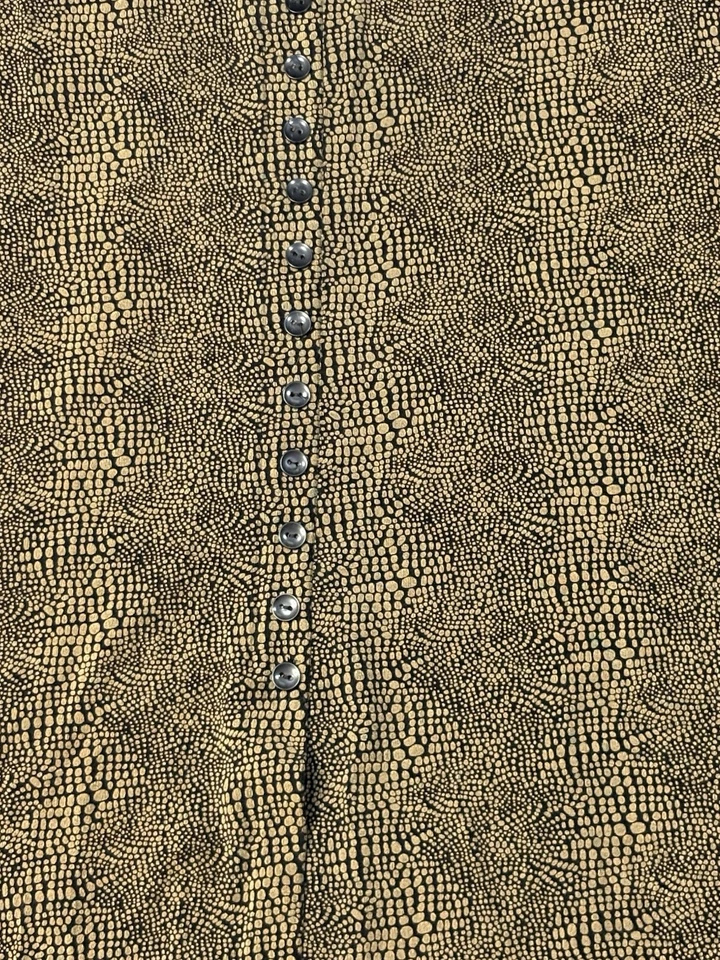 Briggs New York Brown Women’s L VTG 90s Animal Print Maxi Skirt Buttons Grunge - Image 2 of 4