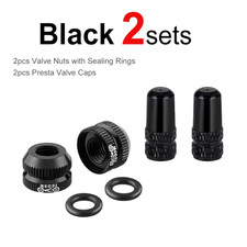 28sets Bicycle Tire Valve Nut With Presta Valve Cap Set Mtb Road Bike Tubeless