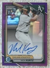 NICK KURTZ 2024 BOWMAN CHROME DRAFT 1ST AUTOGRAPH PURPLE REFRACTOR /250 #CDA-NK