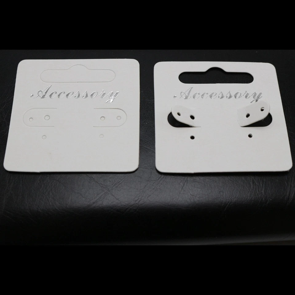 250 White Earring Cards 2x2 Inch - Jewelry Display Holders Hanging Show Cards - Image 3 of 4