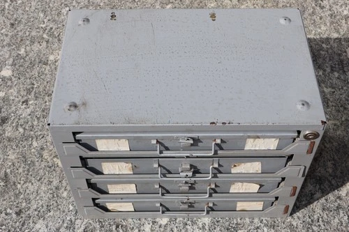 Narrow Metal Tool Box with Drawers and All Sorts - Approx 41x26x32cm 2