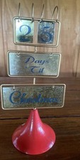 Christmas Countdown  Calendar Tabletop Shelf  Or Mantle Metal Flip Style