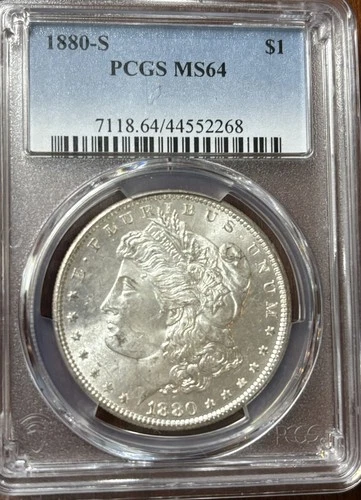 1880-S Morgan Dollar PCGS MS64 Graded Silver $1 Coin
