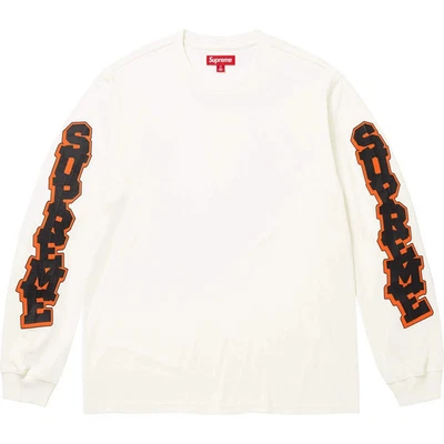 Haut Supreme Cracked Sleeve L/S blanc lavé - Photo 1/2