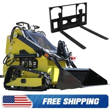 Upgraded 2025 Brand New Mini Skid Steer Track Loader 13.5HP + Pallet Forks USA