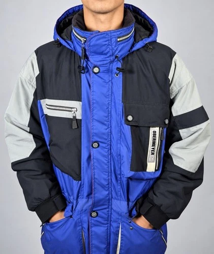 Obermeyer Pacesetter Ski Jacket Mens Large Blue Black Hooded Thermolite Parka - product listing photo