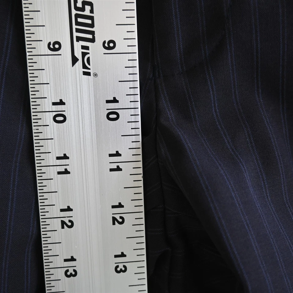 Pantalones de vestir Jos A Bank 34x29 negros a rayas 100 % lana frente plano para hombre Foto 3 de 4