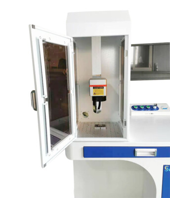 100W Raycus Fiber Laser Mark Machine Metal marker cutter enclosed SAFE CE FDA
