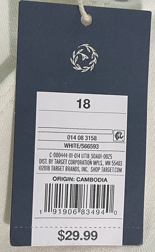 Pantalones de mezclilla rectos recortados de tiro alto blancos para mujer Universal Thread nuevos con etiquetas - Imagen 9 de 14