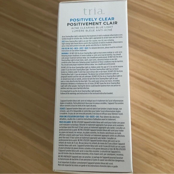 TRIA Limpieza Acné Positivamente Transparente Luz Azul Nuevo En Caja Foto 4 de 4