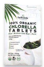 Earth Circle Organics Chlorella Tablets, 250 mg, 400 Count Exp 2026 