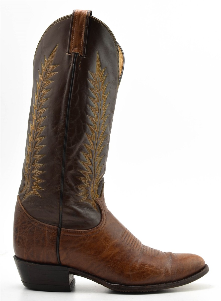Mens Tony Lama Cowboy Boots Size 8.5 D Brown Leather USA  display picture 3