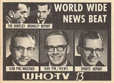 1966 WHO DES MOINES,IOWA TV NEWS AD ~ JACK SHELLEY JIM ZABEL CLAY RUSK