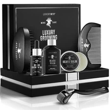 LOVERYMEN Premium Beard Growth Kit – Complete Grooming Solution, Mens Gift Set