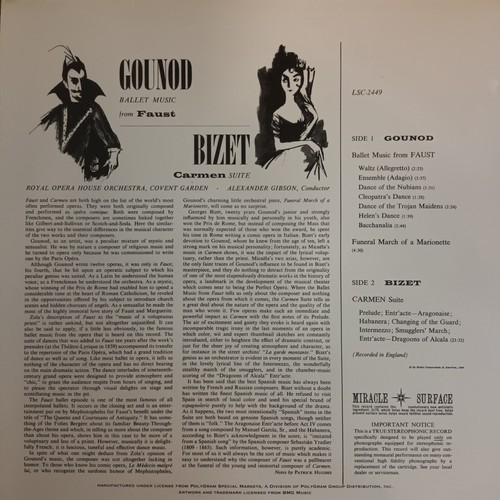RCA LIVING STEREO LSC-2449 *200gr* GOUNOD FAUST BIZET CARMEN *ROHO GIBSON* NM/NM - Picture 2 of 6