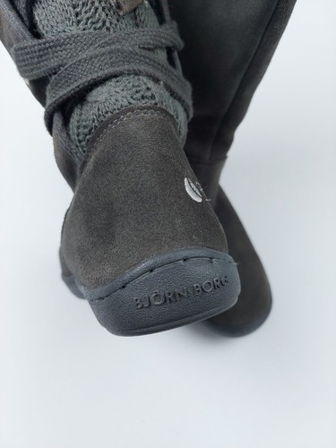 Botas para mujer Björn Borg talla 36 EU 5,5 EE. UU. gamuza cuero gris invierno con cordones - Imagen 12 de 12