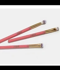 ALAMAR Essentials Eye Trio Makeup Brushes in Coral Pink & Gold - New & Sealed