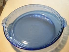 Vintage PYREX Cobalt Blue Glass Fluted Pie Pan #229 Crimped Deep Dish Plate 9.5"