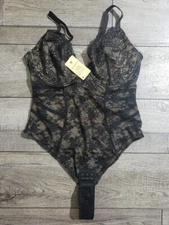 Popilush Lace Shapewear Bodysuits Tummy Control Corset Tops Deep V Thong Sz XL