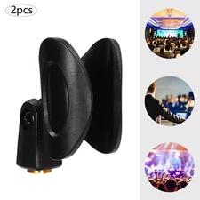2pcs Universal Microphone Clips Black Microphone Mic Clip Holders