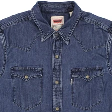 Levi's Men's Denim Pearl Snap Button Western Shirt Long Sleeve Button Pockets