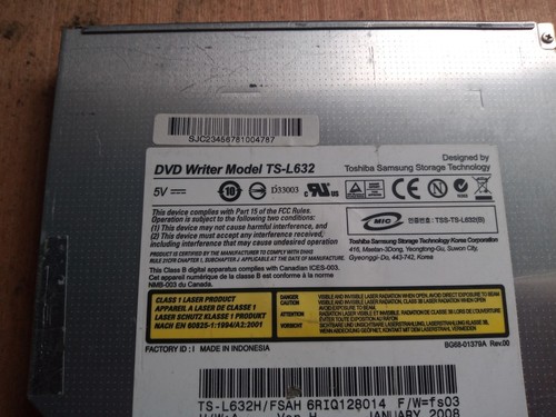 Toshiba TS-L632 CD DVD Optical Laptop Drive IDE - Picture 2 of 4