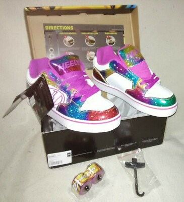 HEELYS MOTION PLUS RAINBOW GLITTER Skate Sneakers Women Size US NEW!! 