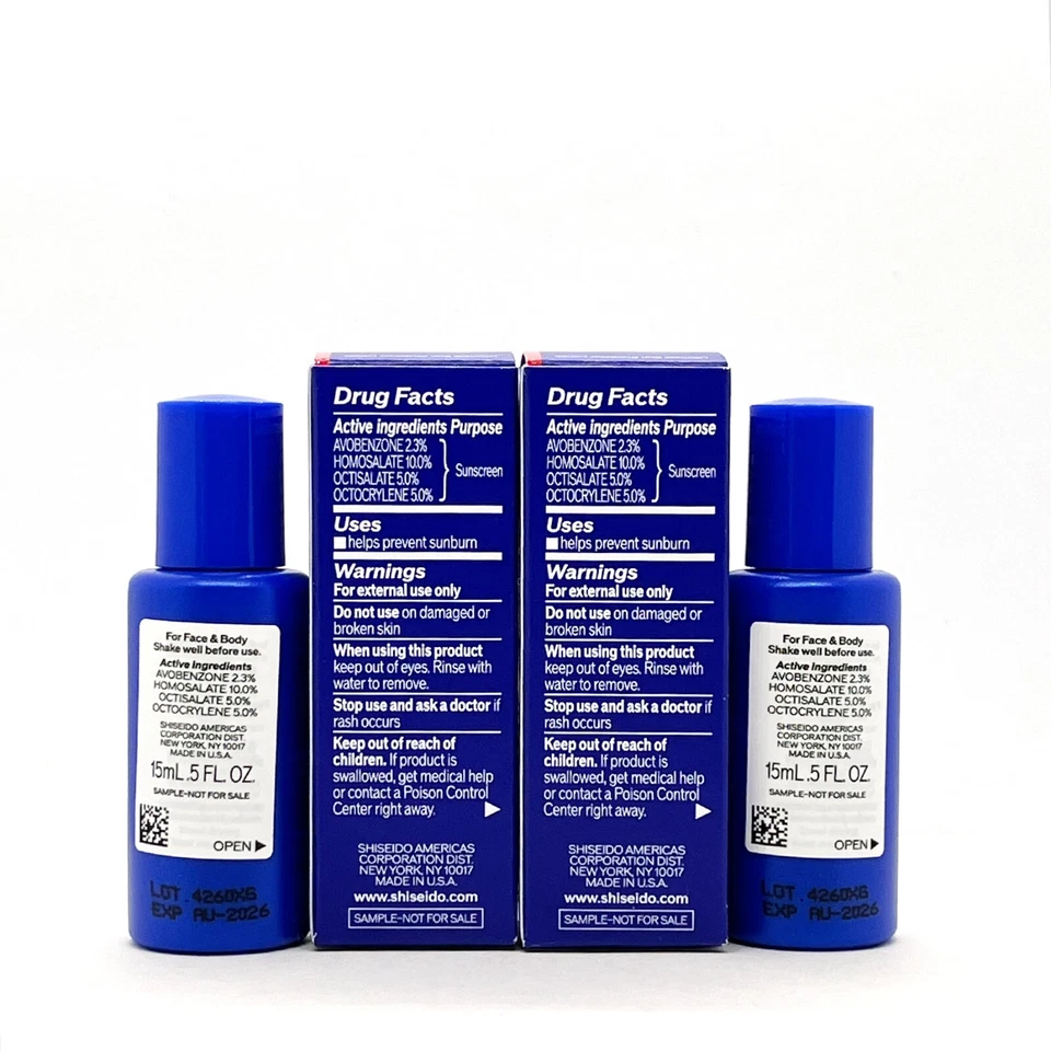 2 x Shiseido Ultimate Loción Protector Solar FPS 60+ Protector Solar 15ml = 30ml Total Foto 2 de 2