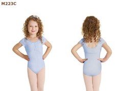Dance Mirella Blue Cap Sleeve Leotard Diamante Girls Small Child 4-6 M223C